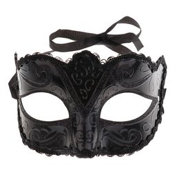 1Pcs Halloween Sexy Eye Mask Black White Lace Venetian Masquerade Tiara Sexy Women Mask Women Men Fancy Dress for Carnival Party