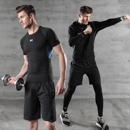 Men's Tracksuits Fitness Sportswear Set Gym Sports Clothing Skin-tight Garment Gymnasium Morning Running Pace Dry Training Three Piece Suit