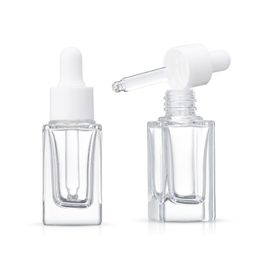 wholesale 10ml 15ml glass square thick bottom transparent dropper bottle is used to separate bottles of original essence and essential oil