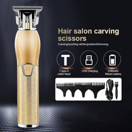 Professional Hair Clippers Barber Haircut Cutter Rechargeable Razor Trimmer Adjustable Cordless Edge Metal For Men2405