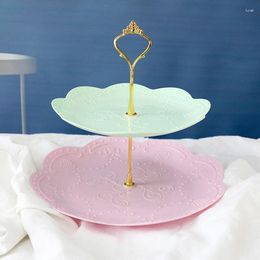 Bakeware Tools 2 Tier Detachable Cake Stand European Style Pastry Cupcake Fruit Plate Dessert Holder Baby Shower Wedding Party Home Decor