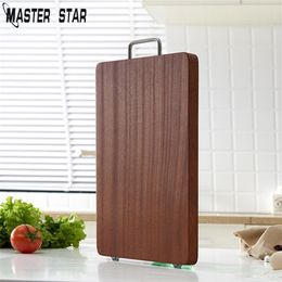 Master Star Black Walnut Wooden Chopping Board Kitchen Thick Blocks Nature Whole Wood Cutting Board With Handle T200111236y