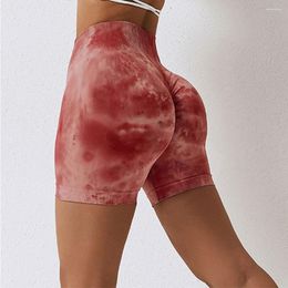 Active Shorts Tie Dye For Women Tights Push Up Booty Workout Seamless Fitness Sports Short Gym Clothing Yoga