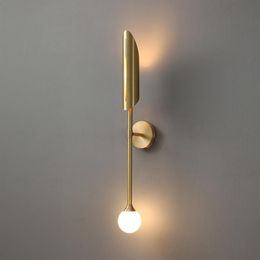 Nordic Copper LED Wall Light Living Room Modern Sconce Wall Light Bedroom Decoration Wall lights Fixture Home Indoor274y