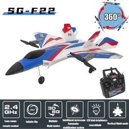 Aircraft Modle RC Plane F22 Stunts 2 4G Radio Control Glider Remote 3D Airplane EPP Foam Boys Toys for Children 230721