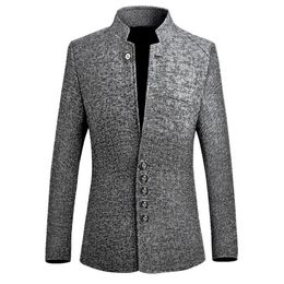 Adisputent 2020 Chinese Style Business Casual Stand Men Jacket New Collar Male Blazer Slim Mens Blazer Jacket Plus Size 5XL CX2007158Z