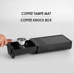 Tools Mini Coffee Knock Box Drawer Type Stainless Steel Coffee Ground Knock Container Bucket Box with Rod for Barista