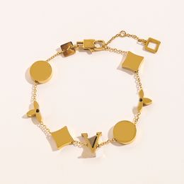 Nuovi braccialetti classici alla moda Women Bangle 18k oro oro inossidabile in acciaio inossidabile perle di fiori di cristallo amanti regalo braccialetti da braccia