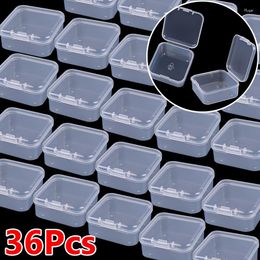 Storage Bags 36Pcs Square Plastic Box Jewellery Container Transparent Case For Beads Earrings Necklace