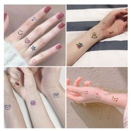 30pcs Korean Style Cartoon Tattoo Sticker Sexy Temporary Color Cute Tattoo Sticker Finger Neck Wrist Leg Shoulder Tattoo Sticker