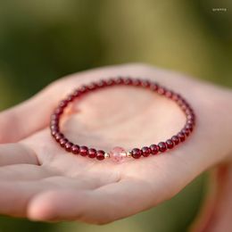 Strand Natural Garnet Bracelet Female Gift Jewelry Single Circle Transfer Bead Of Small Particles Student