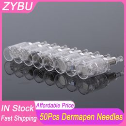 50 Pcs Screw Needles Cartridges R 9/12/24/36/42 Pin Nano Tip For Derma Skin Pen Micro Tattoo Needles MTS Head Meso Therapy Microneedling Dermapen