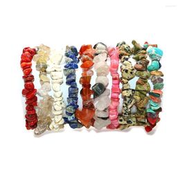 Strand 5PCS Foreign Trade Fashion Simple Natural Stone Crystal Gravel Bracelet Irregular Elastic Ladies Jewelry