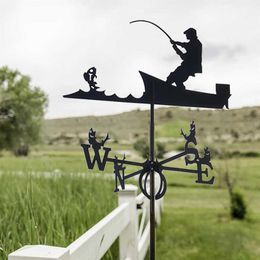 Stainless Steel Weathervane Roof Mount Weather Vane Garden Barn Scene Yard Stake for Home Supplies Decor H0927260v