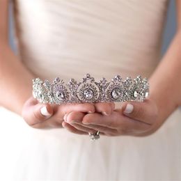 New Western Style Bridal Crown Headband Gorgeous Crystal Bride Headpiece Hair Accessories Wedding Tiaras Hair Jewellery Party Gift295d