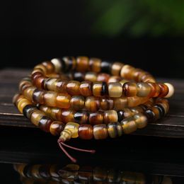 Selected mountain tortoise shell bracelet with blood thread transparent high secret text playing Buddhist Beads Bracelet 108 neckl251r