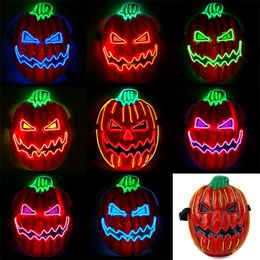 Halloween Pumpkin Light Up Mask El Wire Scary Maski na Halloween Festival Party Costume Cosplay Dekoracja