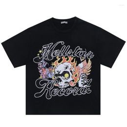 Men's T Shirts Hellstar 2023ss Spring And Summer Fashion High-Quality Skull Print Men Women Loose Round-Neck T-Shirts