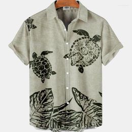 Men's Casual Shirts Cartoon Summer Fashion Vacation Original Floral Short Sleeve Hawaiian Shirt Luxury Elegant Dazn Printing Clothing