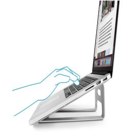 Laptop Stand Aluminium Cooling MacBook Stand Portable Tilted Elevated Laptop Riser with Non-Slip Pads and Front Lip for Mac269F