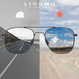 Sunglasses LIOUMO Classic Pochromic Men Polarised Glasses Women Chameleon Driving Goggles Metal Frame Gafas De Sol Hombre