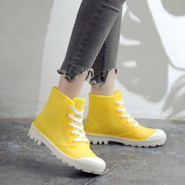 Rain Boots Fashion Boot Shoes Candy Colour Nonslip Jelly Woman Ankle Lace Up Waterproof Gum'd 230721