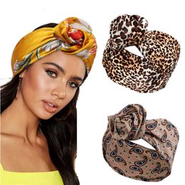 Headwear Hair Accessories Fashion Women Folding Iron Wire Headband Bohemian Girl Cross Turban Bandanas Print Hairbands 230721