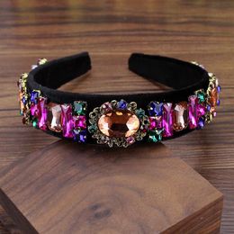 vintage sparkly Colourful crystal headband rhinestone diamante hairband for luxury women hair jewelry1547