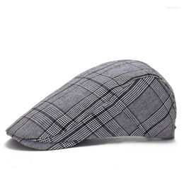 Berets Beret Hat Retro Forward Cap Painter Plaid Outdoor Casual Unisex