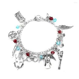 Charm Bracelets Movie Supernatural Bracelet Metal Gun Pendant Party Favor Cosplay Props Men Women Jewelry Accessories