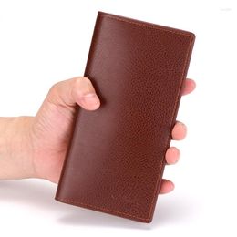 Wallets Long PU Leather Wallet For Men Driver's License Case Certificate Bag High-capacity Card Holder Solid Color Business Purse