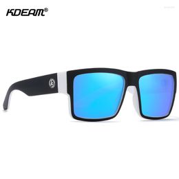 Sunglasses Brand KDEAM Fashion Square Ultra Thick Men Polarized Classic Elastic Paint Eyewear Driving Sports HD Shades UV400