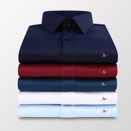 Men's Dress Shirts Revased Plus 5xl -8xl camisa cmen's slim solid Colour long-sleeved shirt business casual white shirt men's brand classic 230721