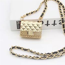 Designer Ladies Mini Metal Pearl Chain Crossbody Bags Waist Fashion Small Square Shoulder Purse Necklace Bag267w