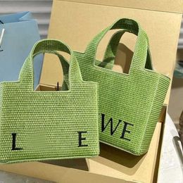 Designer Beach Bag Embroidered Straw Woven Shopping Bag Vegetable Basket Summer Shoulder Bags New Spell Beach Holiday Handbag Purse 230615