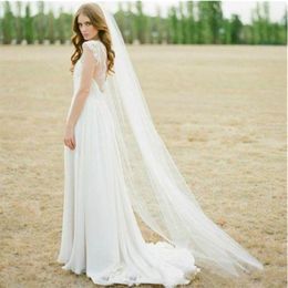 New Wedding Accessories White Ivory Fashion Veil Ribbon Edge Short Two Layer Bridal Veils With Comb High QualityCCW0019330j