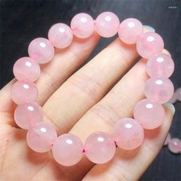 Strand Natural Rose Quartz Bracelet Gemstone Round Bead Crystal Healing Women Men Fine Jewelry Gift 1PCS