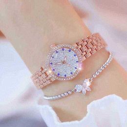 Women's Watches Bee Sister Diamond Quartz Luxury Brand Bracelet Woman Rose Gold Ladies Steel Waterproof Wrist Watch Crystal Unique 220726