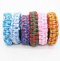 weave Self-rescue Cord Rope Paracord Bracelets Sport Outdoor Survival Gadgets for Travel Camping Hiking emergency charm bracelet