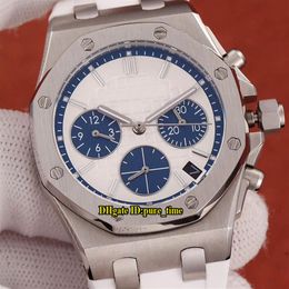 11 Style Fashion Lady Watches Royal 26231ST Whtie Dial Blue Subdial Miyota VK67 Quartz Chronograph Womens Watch 316L Steel Case Ru2657