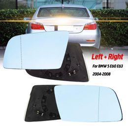 Left & Right Side Blue Heated Electric Wide Angle Wing Mirror Glass For BMW 5 E60 E61 2003 2004 2005 2006 2007 2008262h