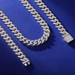 8mm 10mm 12mm Hip Hop Fine Jewellery Baguette Diamond Men Necklace Sterling Silver Fully Vvs Moissanite Luxury Cuban Link Chain