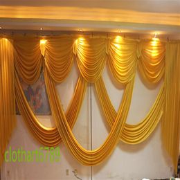 6m wide swags designs wedding decoration stylist swags for backdrop Party Curtain Celebration Stage backdrop drapes2052