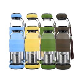 Cushion 550ml Portable Rope Sports&outdoor Glass Water Bottle Fruit Juice Kettle Drink Cup Directly Stainless Steel Tea Strainer