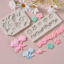 Baking Moulds Flat Rose Cake Decoration Mould Curlicues Scroll Wreath Flower Chocolate Fondant Biscuit Silicone Pastry Accessories