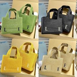 LE Luxury Handbags High Quality Tote Bag Straw Beach Bag Womens Summer Totes Crossbody Shoulder Bag 2 Size Purse Handbag