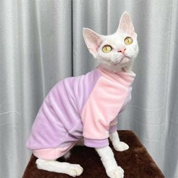 Cat Costumes Hairless Clothes Devon Rex Conis Bottoming Shirt Sphinx Apparel Velvet Autumn Winter Kitten Outfits Sphynx Outfit