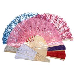 Other Festive Party Supplies Folding Lace Fan Chinese Style Silk Hand Held Bamboo Bone Drop Delivery Home Garden Dheuz