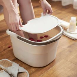 Buckets Portable Plastic Foot Bath Spa Massage Bucket Washing Basins With Cover And Handle Whole247w