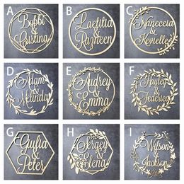 Machines Custom Wooden Wedding Wall Sign Personalized Bride and Groom Name Babyshower Sign Circle Shape Party Decor Unique Party Gift